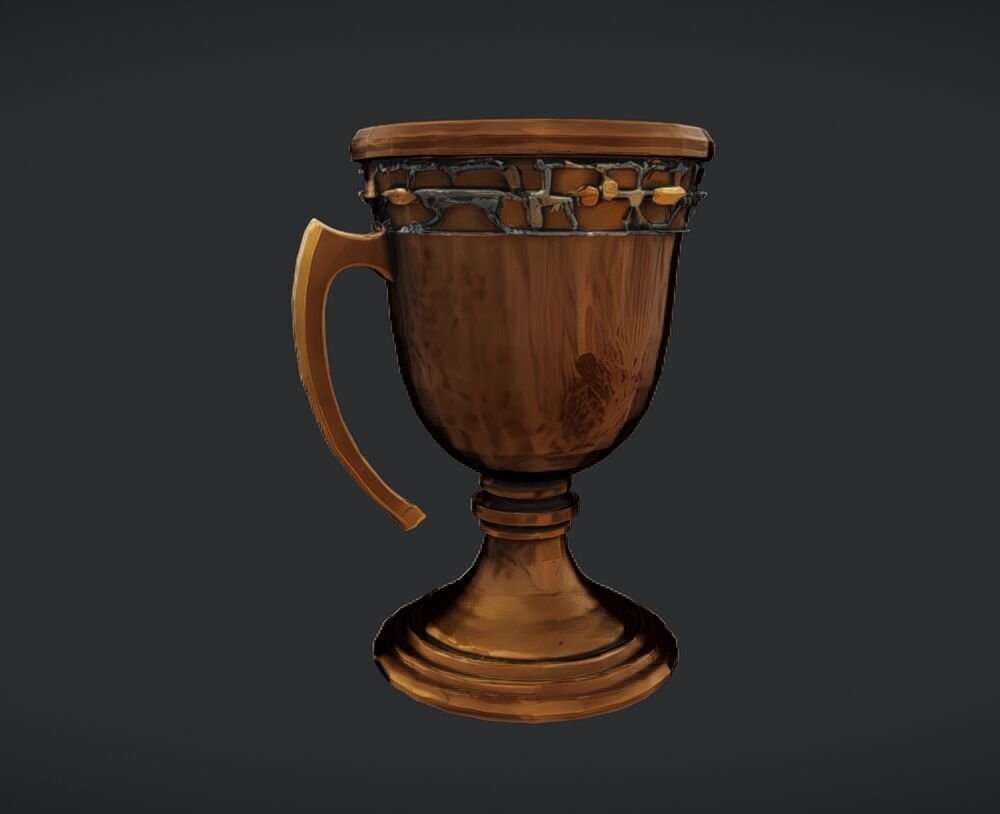 ornamental bronze chalice 3D model_4