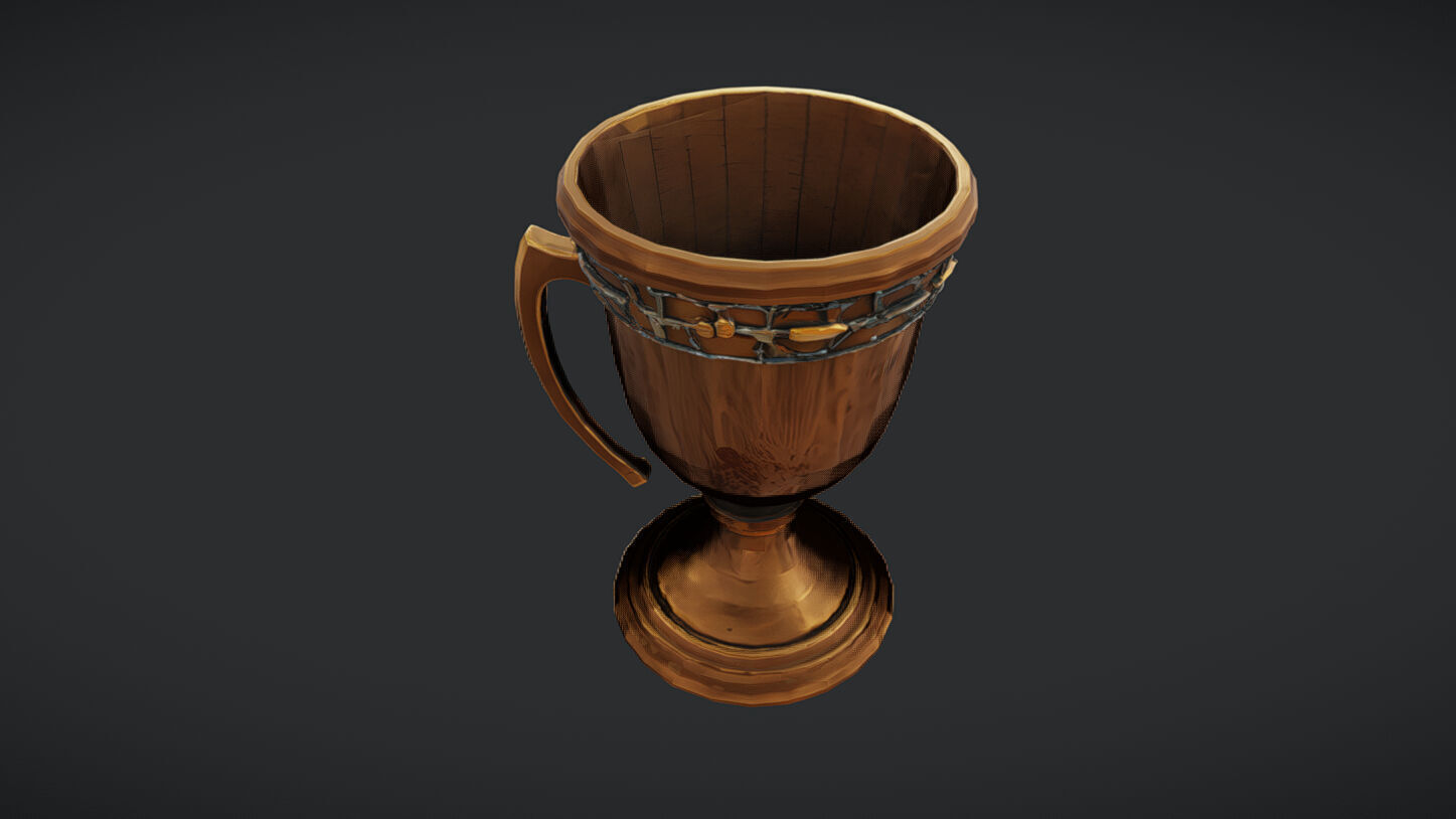 ornamental bronze chalice 3D model_9