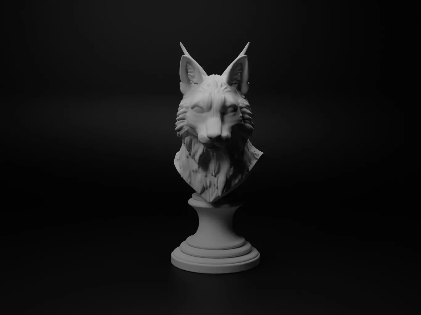 Lynx Animal Bust Chess 3D print model