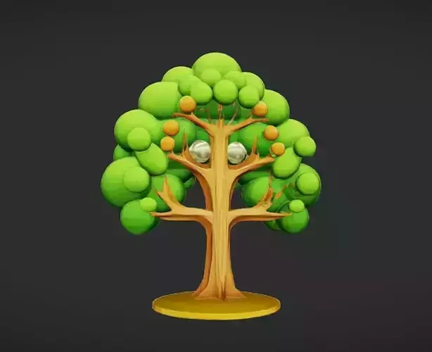 cartoon tree with fruit