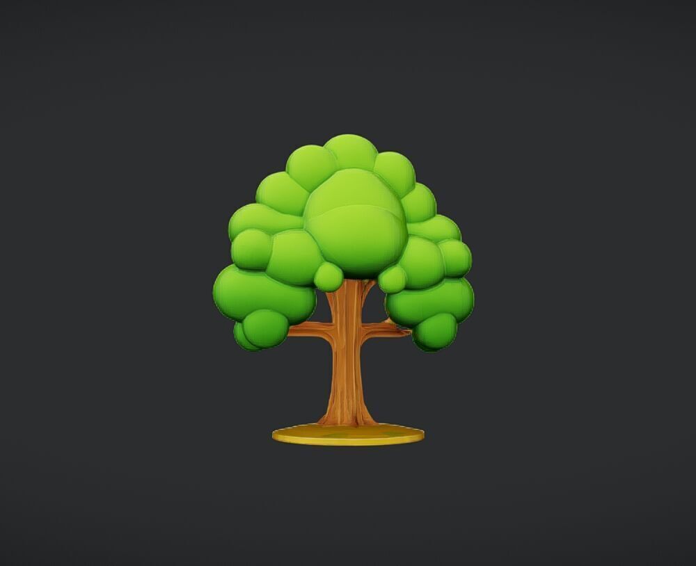 cartoon tree with fruit 3D model_10