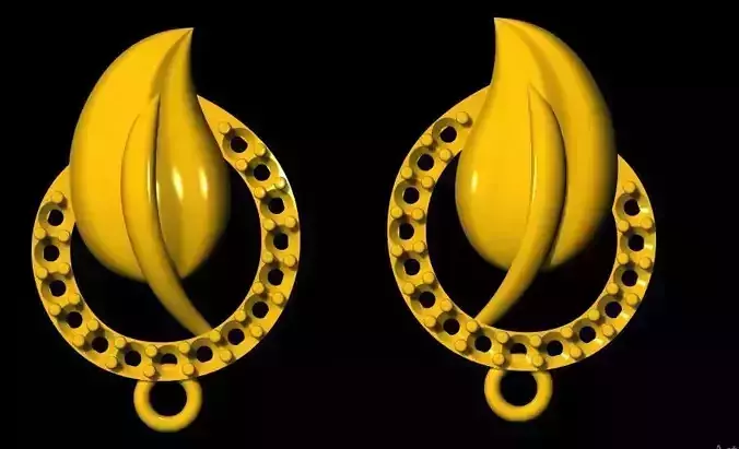 leaf earrings 3dm file