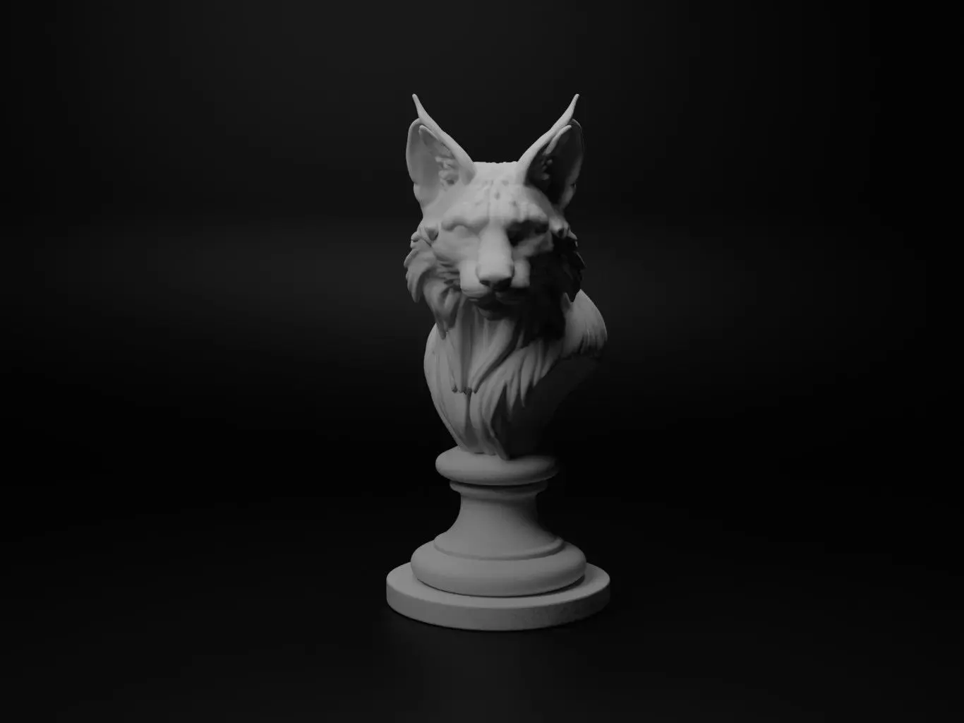 Lynx Animal Bust Chess 3D print model