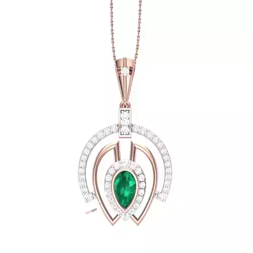 3D Printable Cad jewelry design of Lady diamond Pendant