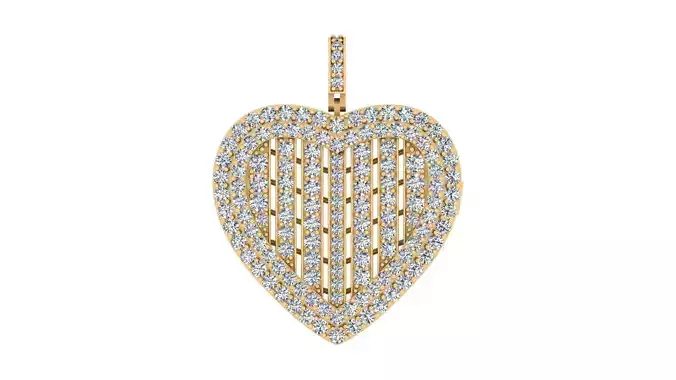 Royal Heart Pave Diamond Pendant
