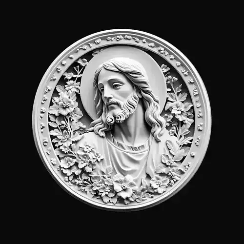 Sacred Jesus Christ Floral Relief