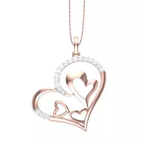 3D Printable Cad jewelry design of Lady diamond Pendant