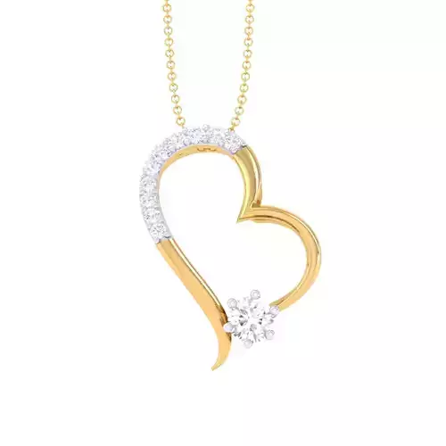 3D Printable Cad jewelry design of Lady diamond Pendant