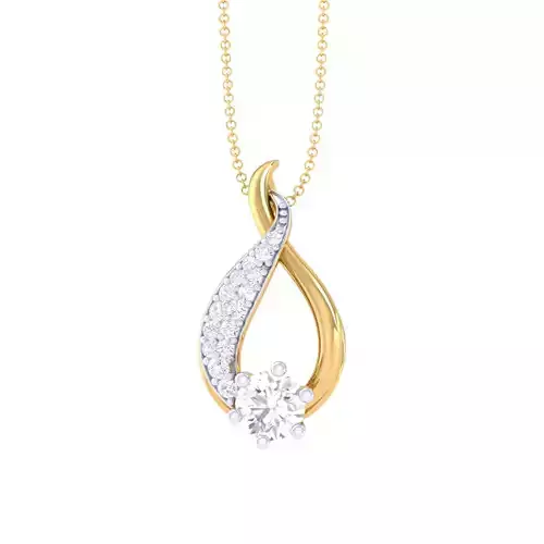 3D Printable Cad jewelry design of Lady diamond Pendant