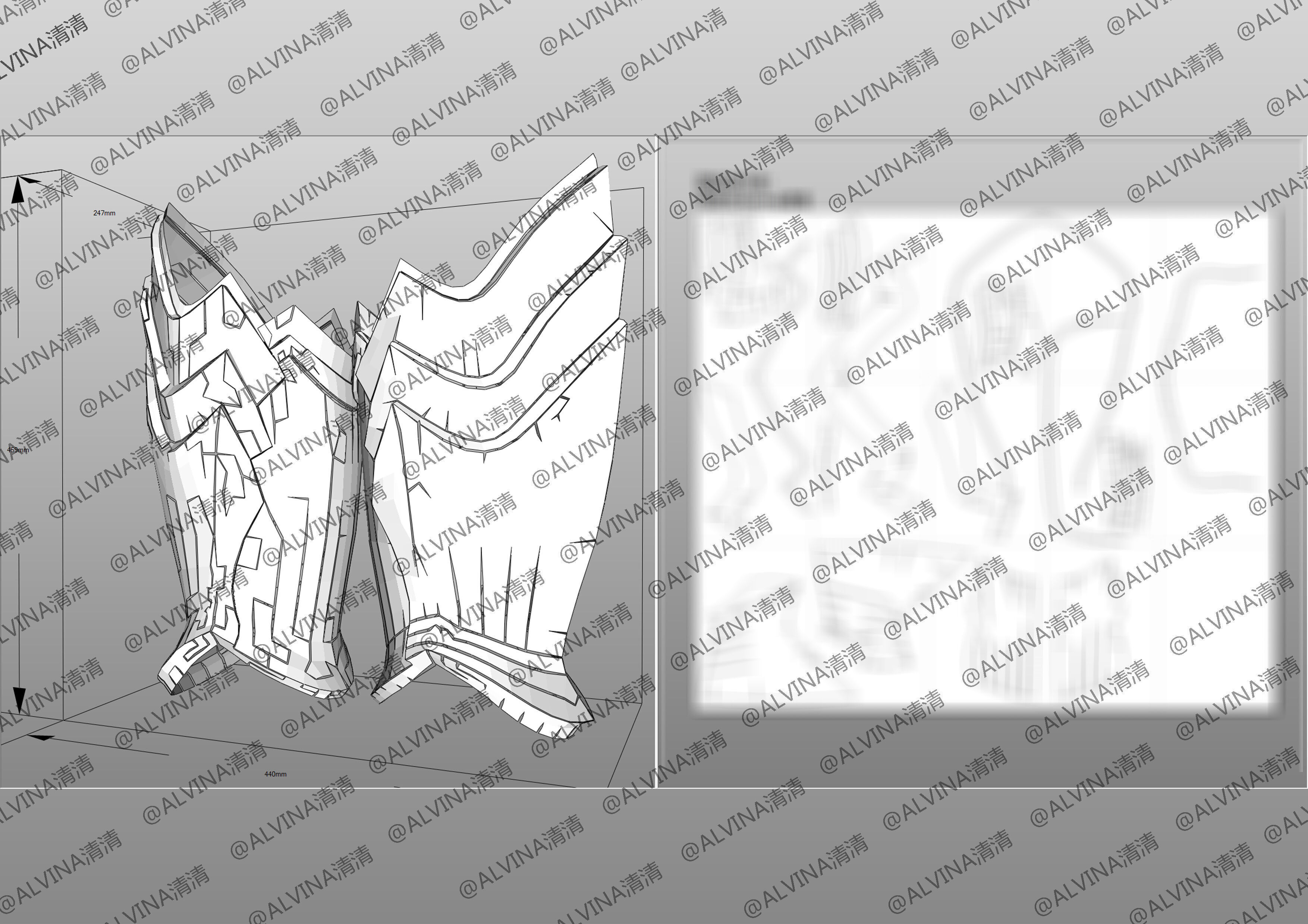 Garo Zreo Armor - DIY Cosplay Pepakura Foam Template Low-poly 3D model_22