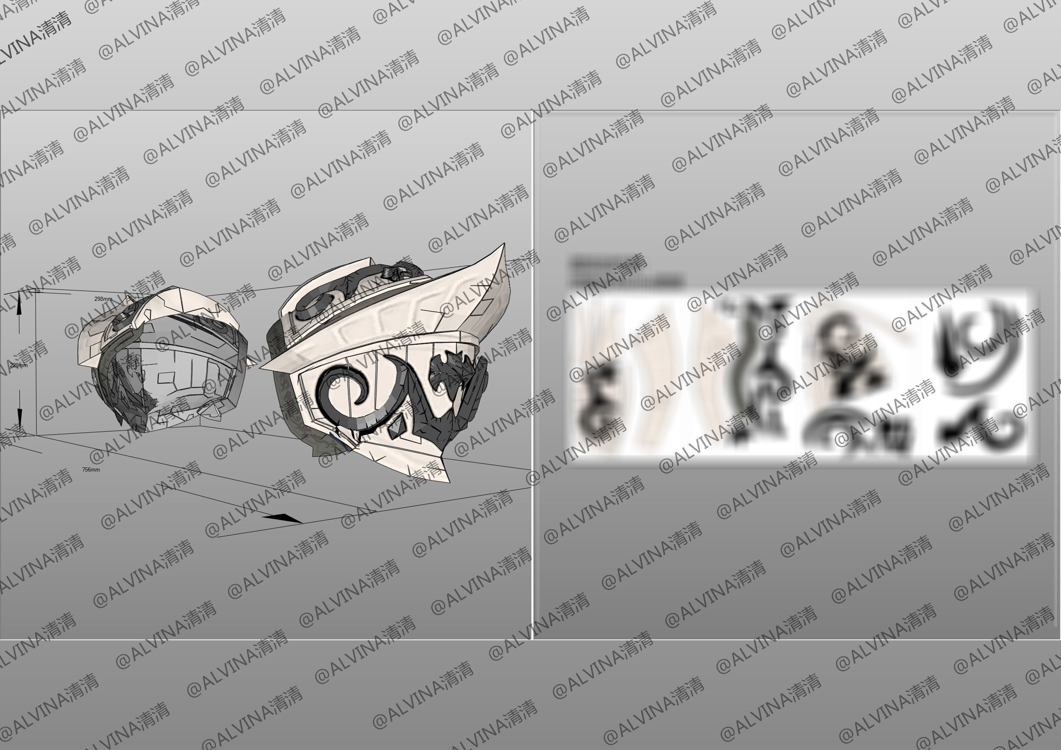 Garo Zreo Armor - DIY Cosplay Pepakura Foam Template Low-poly 3D model_15