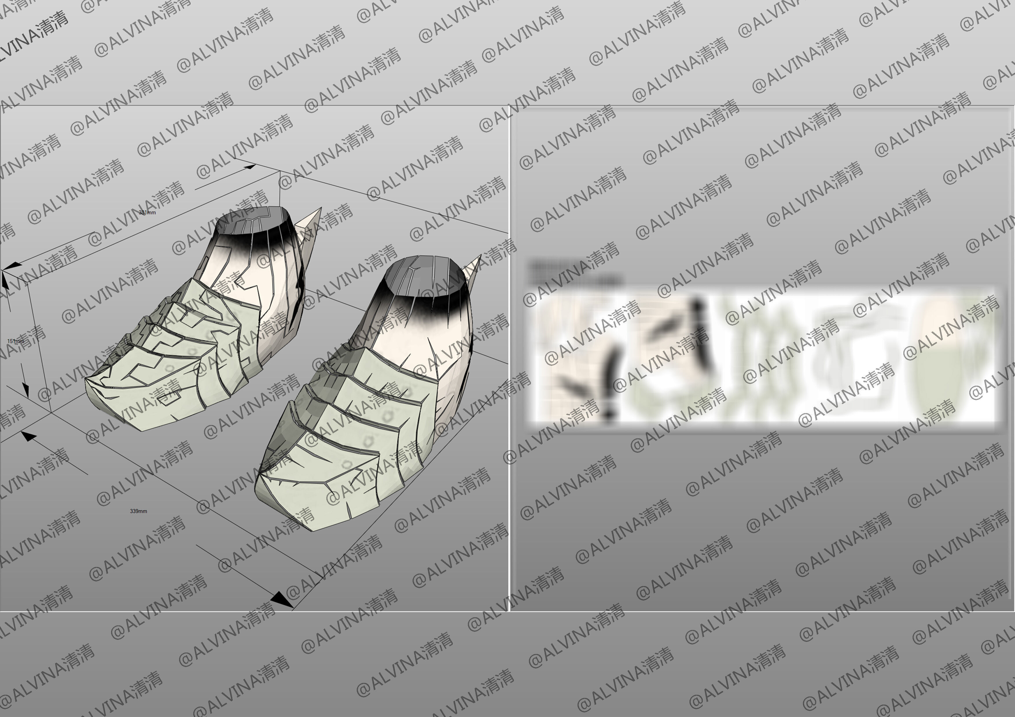 Garo Zreo Armor - DIY Cosplay Pepakura Foam Template Low-poly 3D model_25