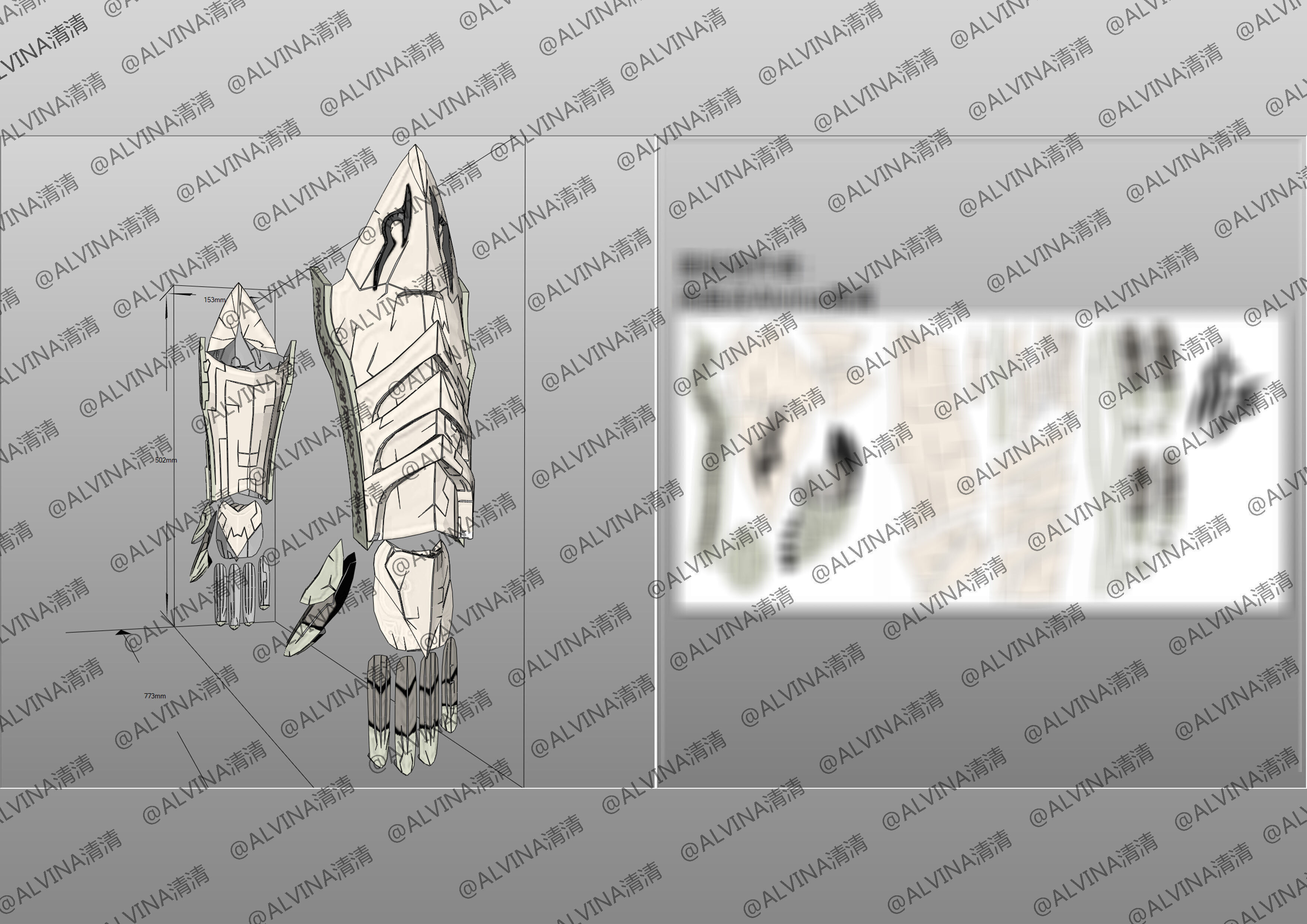 Garo Zreo Armor - DIY Cosplay Pepakura Foam Template Low-poly 3D model_19