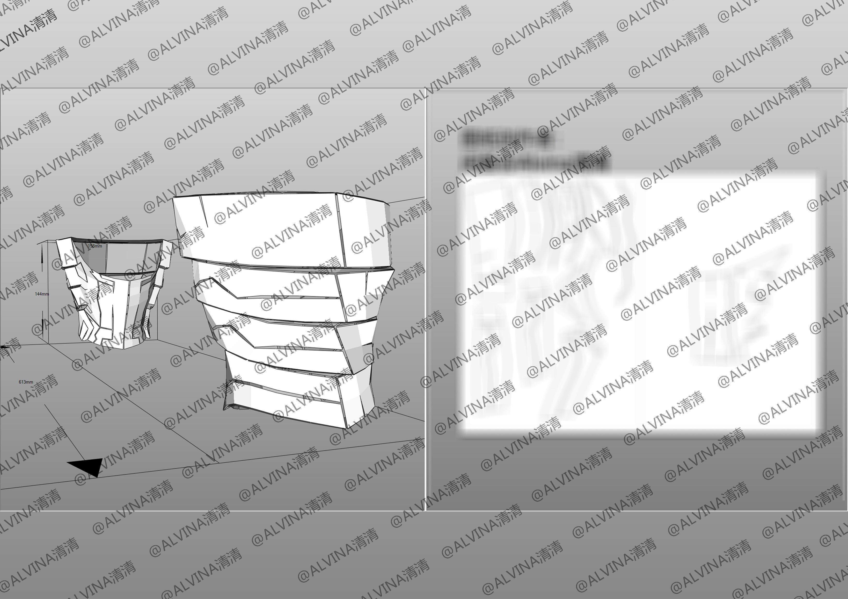 Garo Zreo Armor - DIY Cosplay Pepakura Foam Template Low-poly 3D model_18