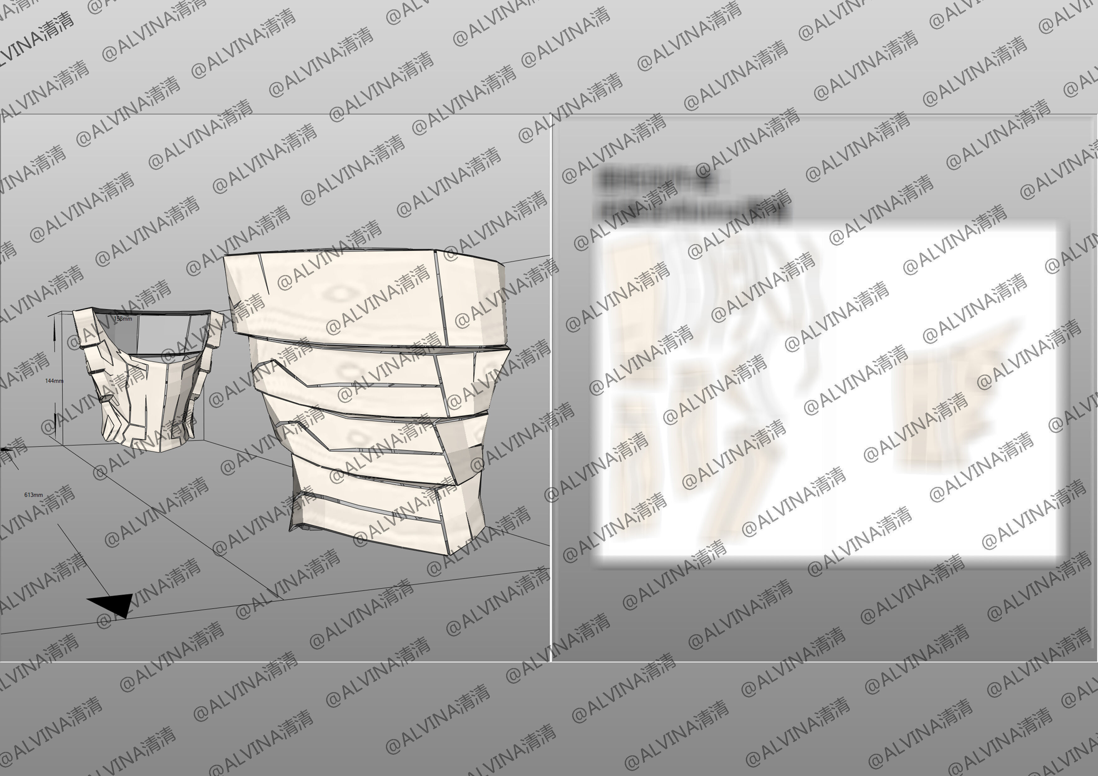 Garo Zreo Armor - DIY Cosplay Pepakura Foam Template Low-poly 3D model_17