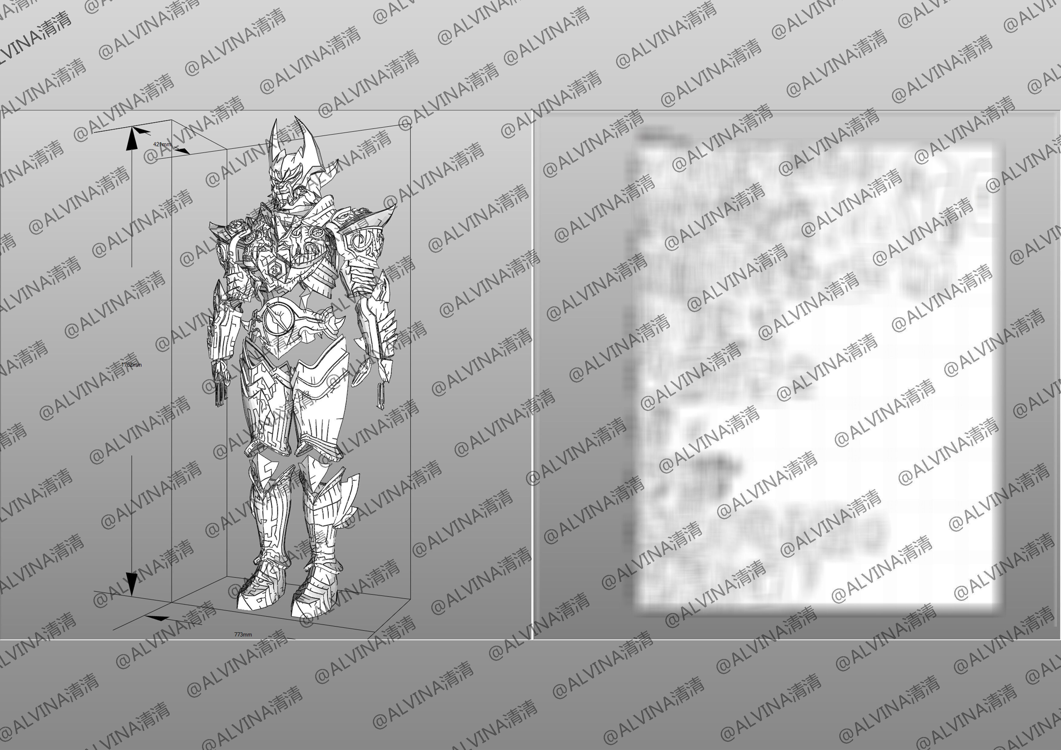 Garo Zreo Armor - DIY Cosplay Pepakura Foam Template Low-poly 3D model_8