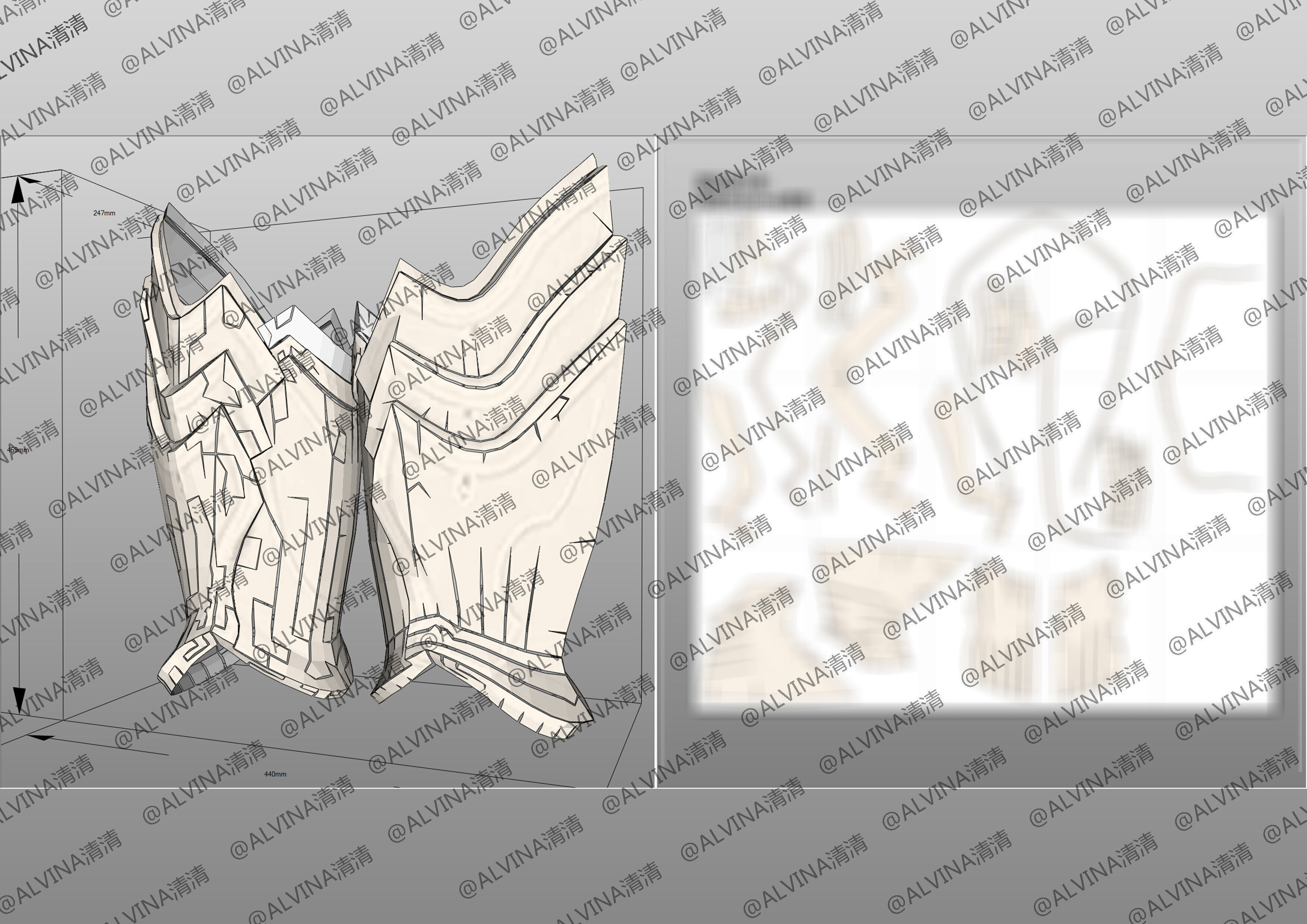 Garo Zreo Armor - DIY Cosplay Pepakura Foam Template Low-poly 3D model_21