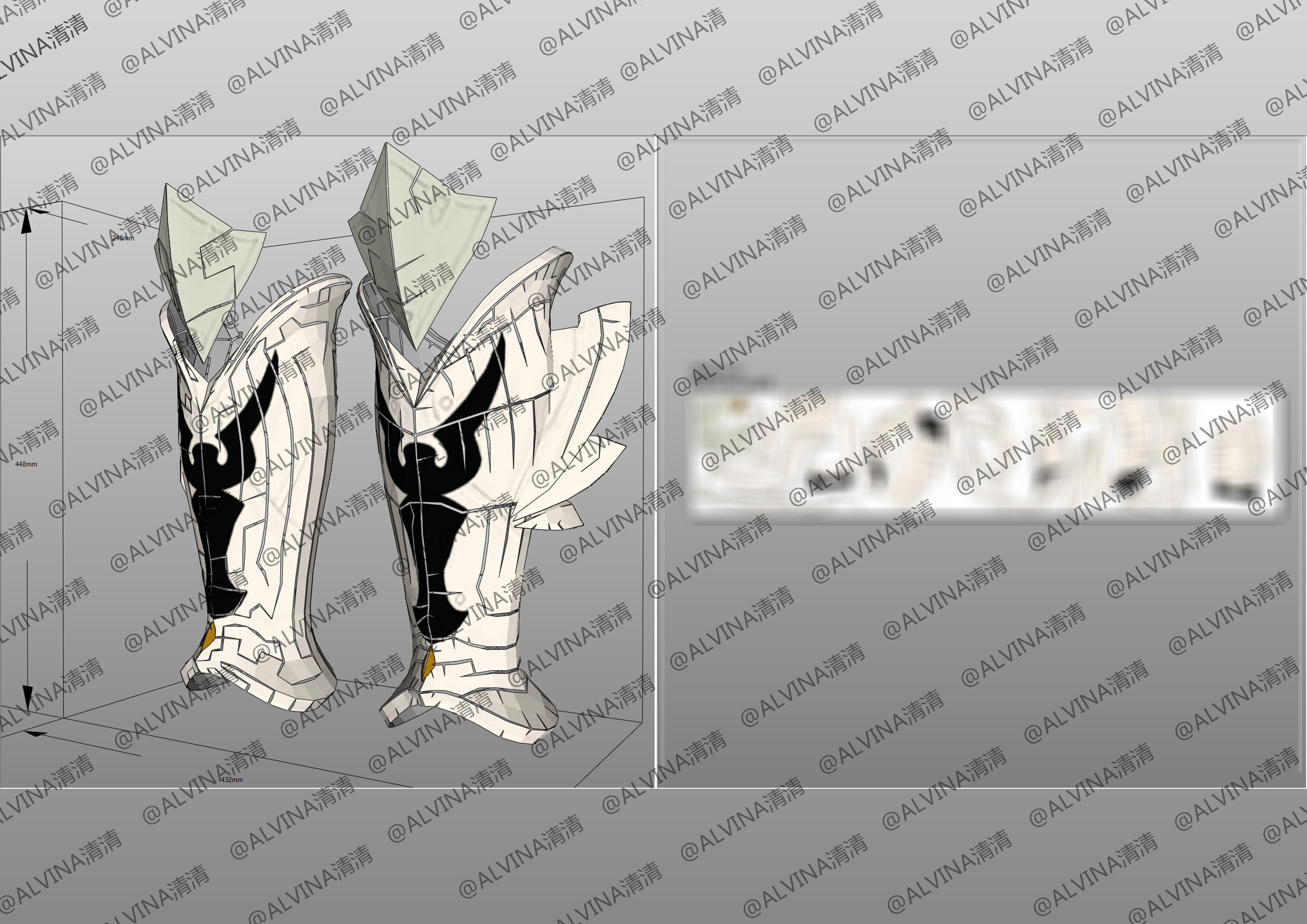 Garo Zreo Armor - DIY Cosplay Pepakura Foam Template Low-poly 3D model_23