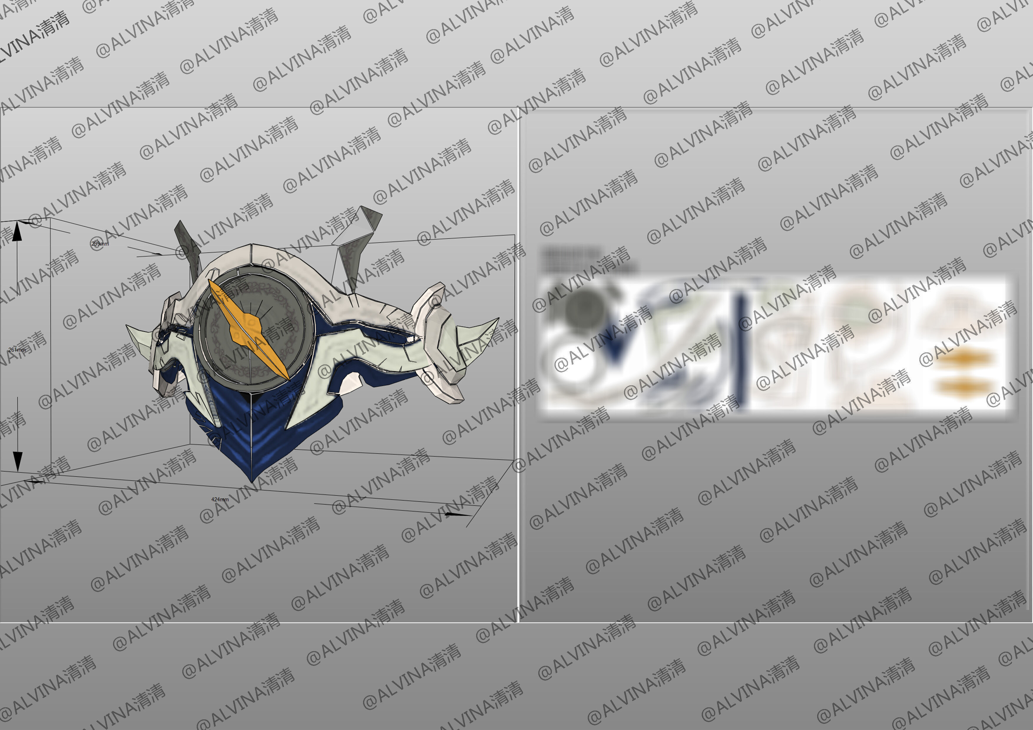 Garo Zreo Armor - DIY Cosplay Pepakura Foam Template Low-poly 3D model_13