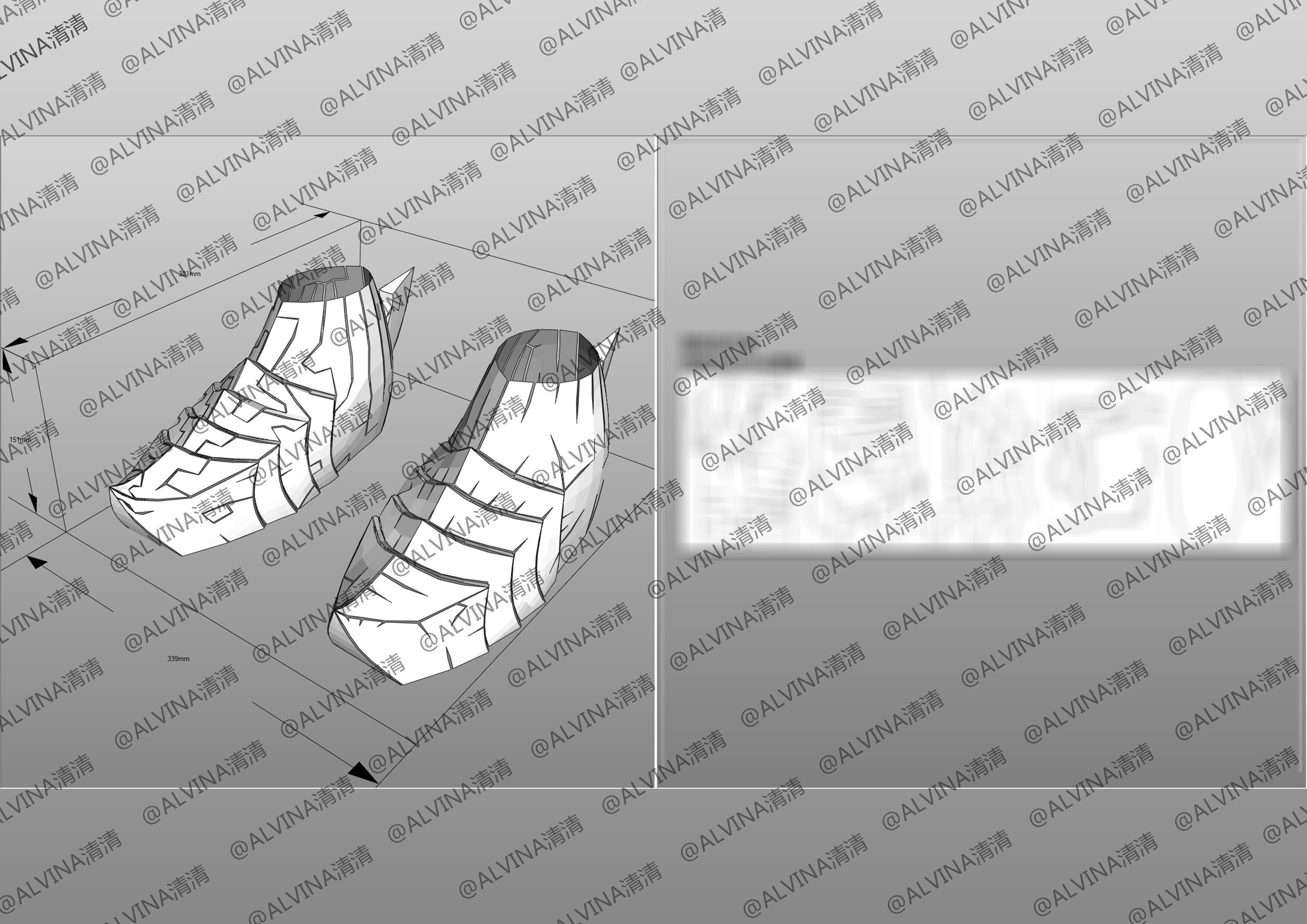 Garo Zreo Armor - DIY Cosplay Pepakura Foam Template Low-poly 3D model_26