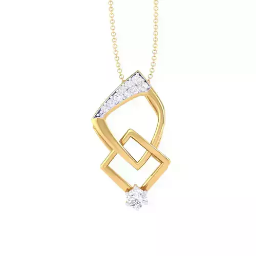 3D Printable Cad jewelry design of Lady diamond Pendant