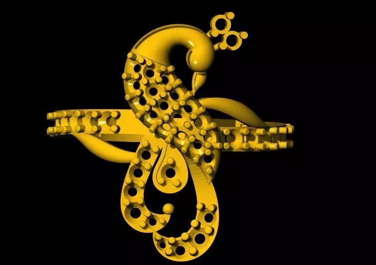 peacock ring 3dm file 3D print model_0