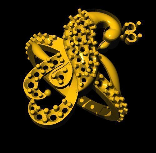 peacock ring 3dm file 3D print model_1