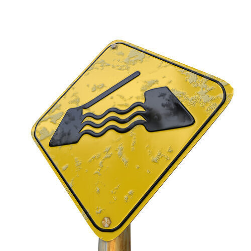 Movable Bridge Warning Traffic Sign 3D model 5