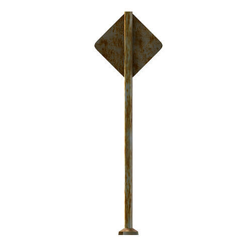 Movable Bridge Warning Traffic Sign 3D model 7