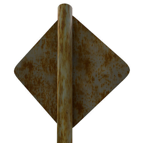 Movable Bridge Warning Traffic Sign 3D model 3