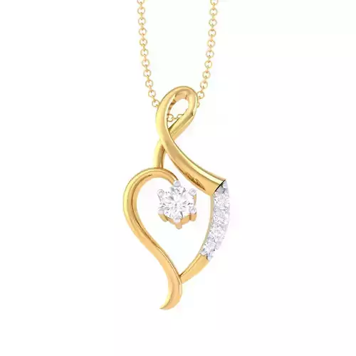 3D Printable Cad jewelry design of Lady diamond Pendant 3D print model