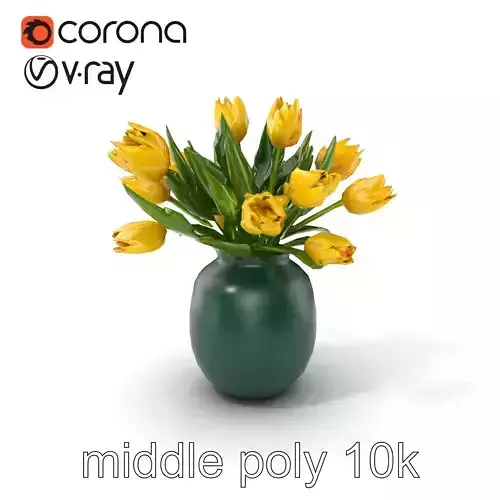 Elegant Tulip Vase Arrangement model pack