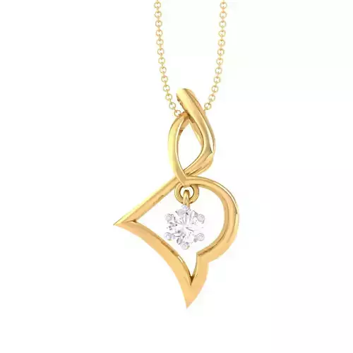 3D Printable Cad jewelry design of Lady diamond Pendant