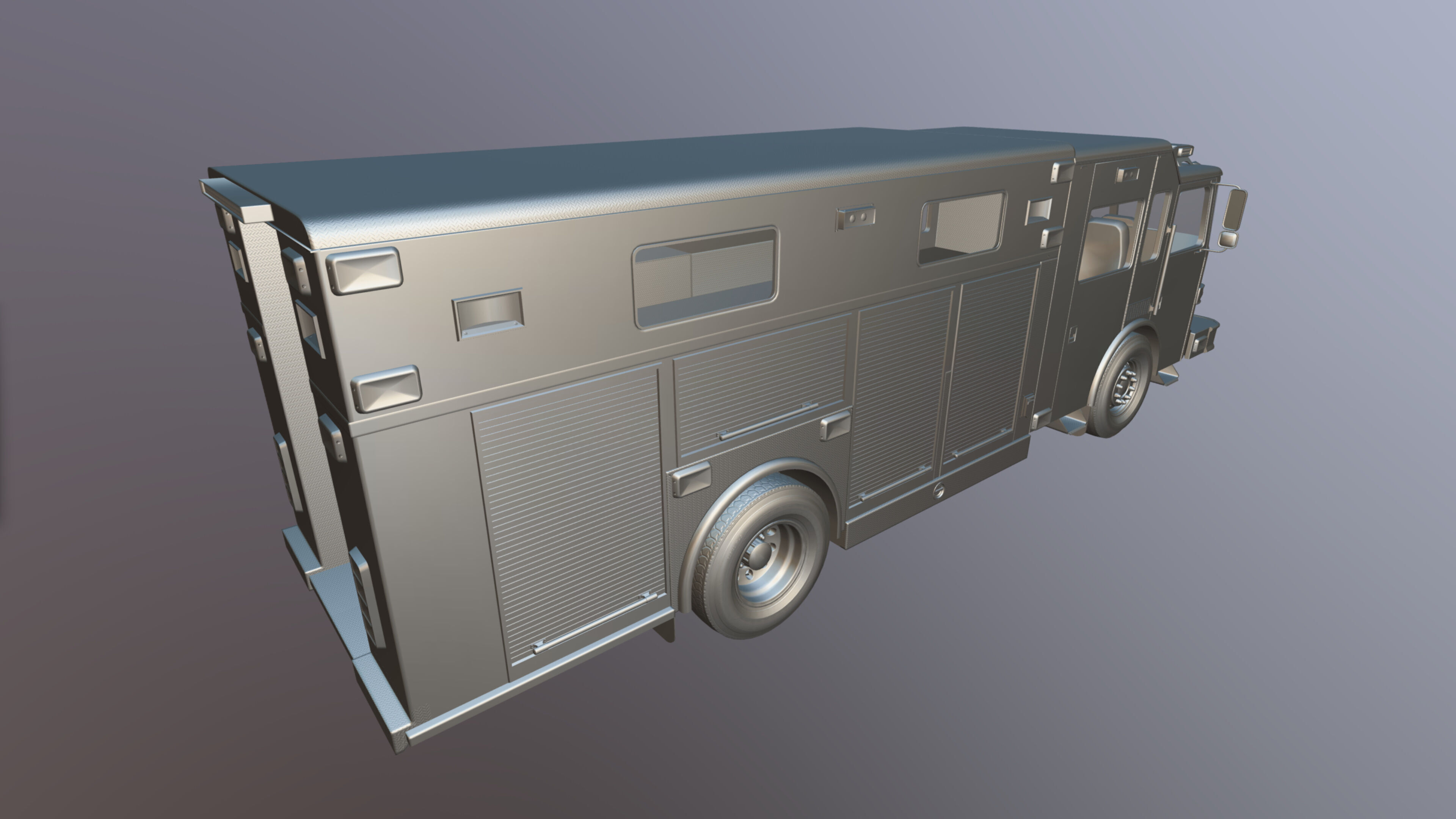 Resque Fire Truck Low-poly 3D model_31