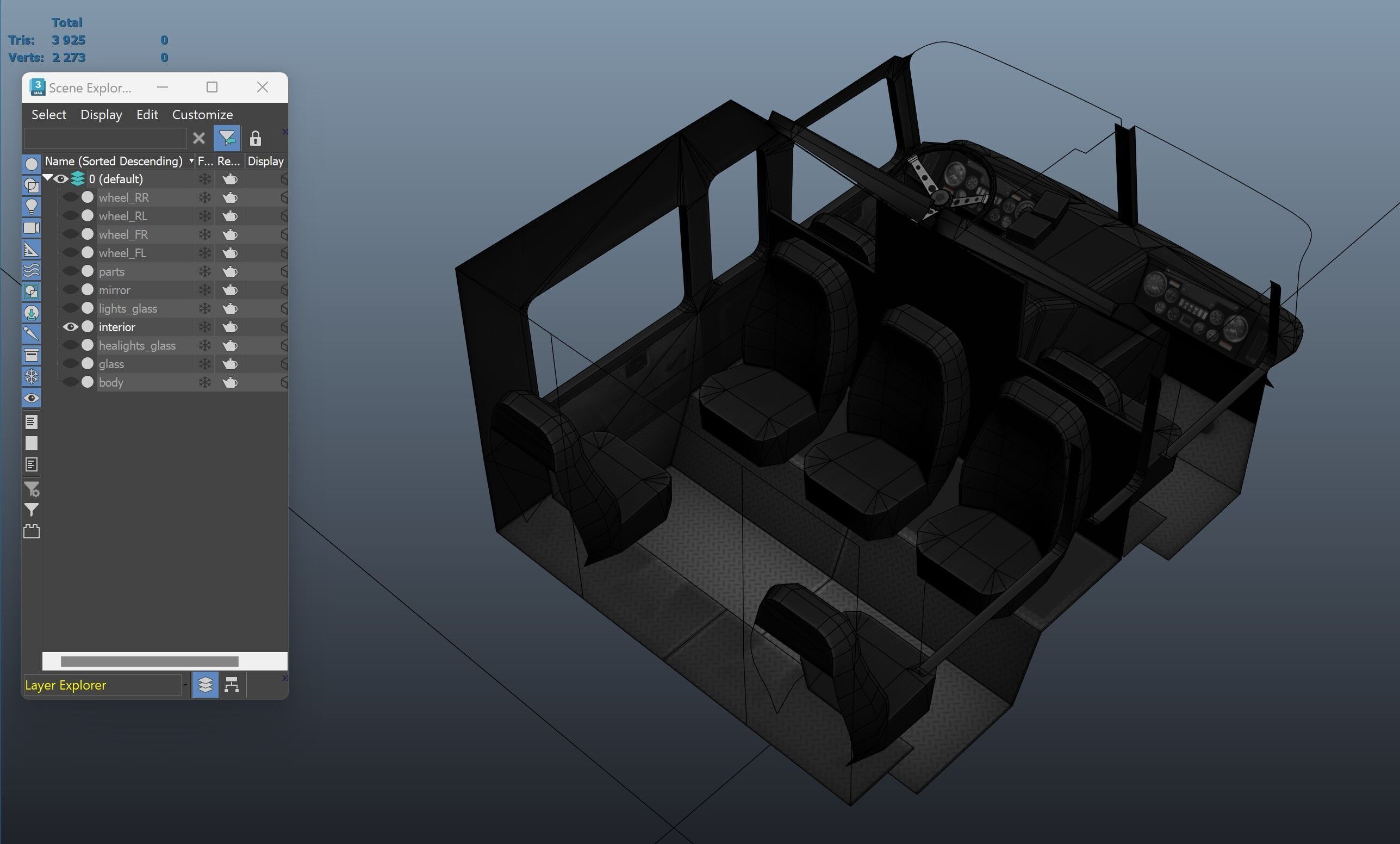 Resque Fire Truck Low-poly 3D model_35