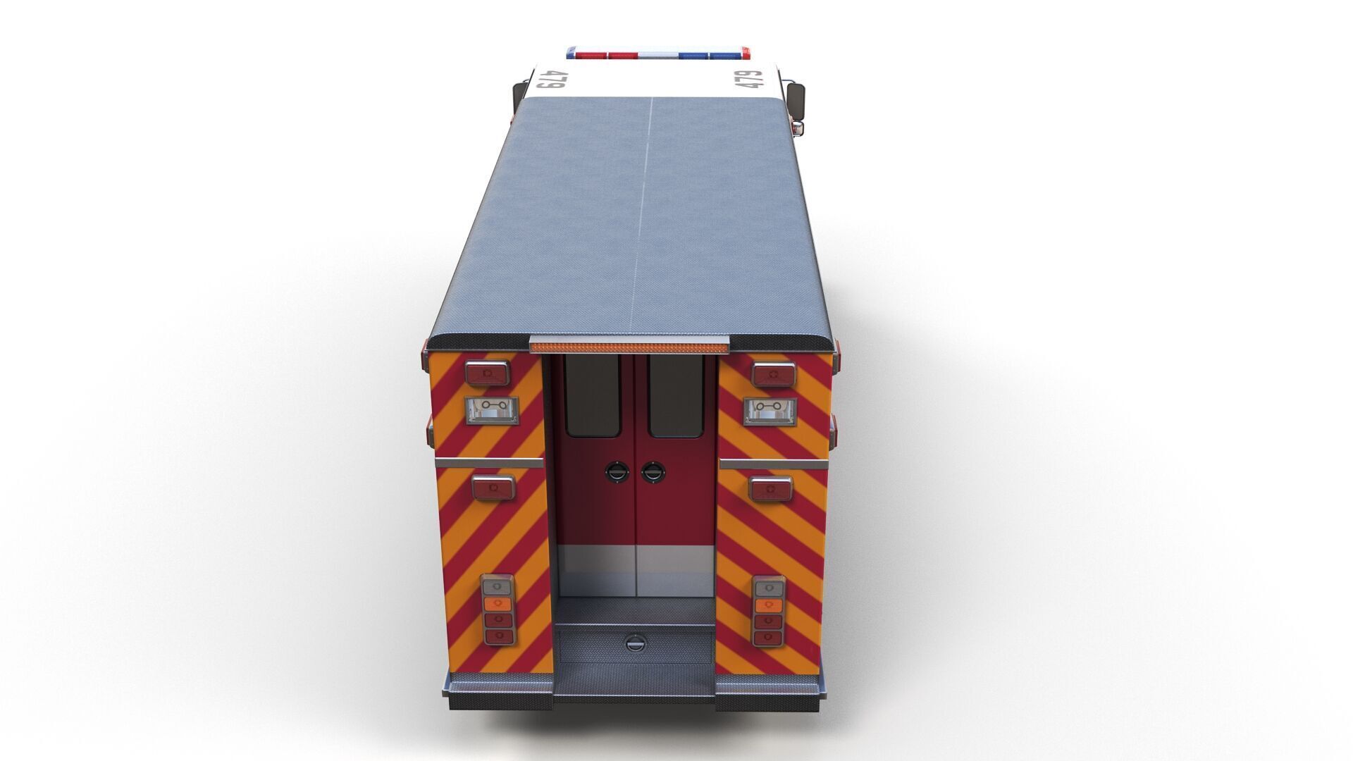 Resque Fire Truck Low-poly 3D model_6