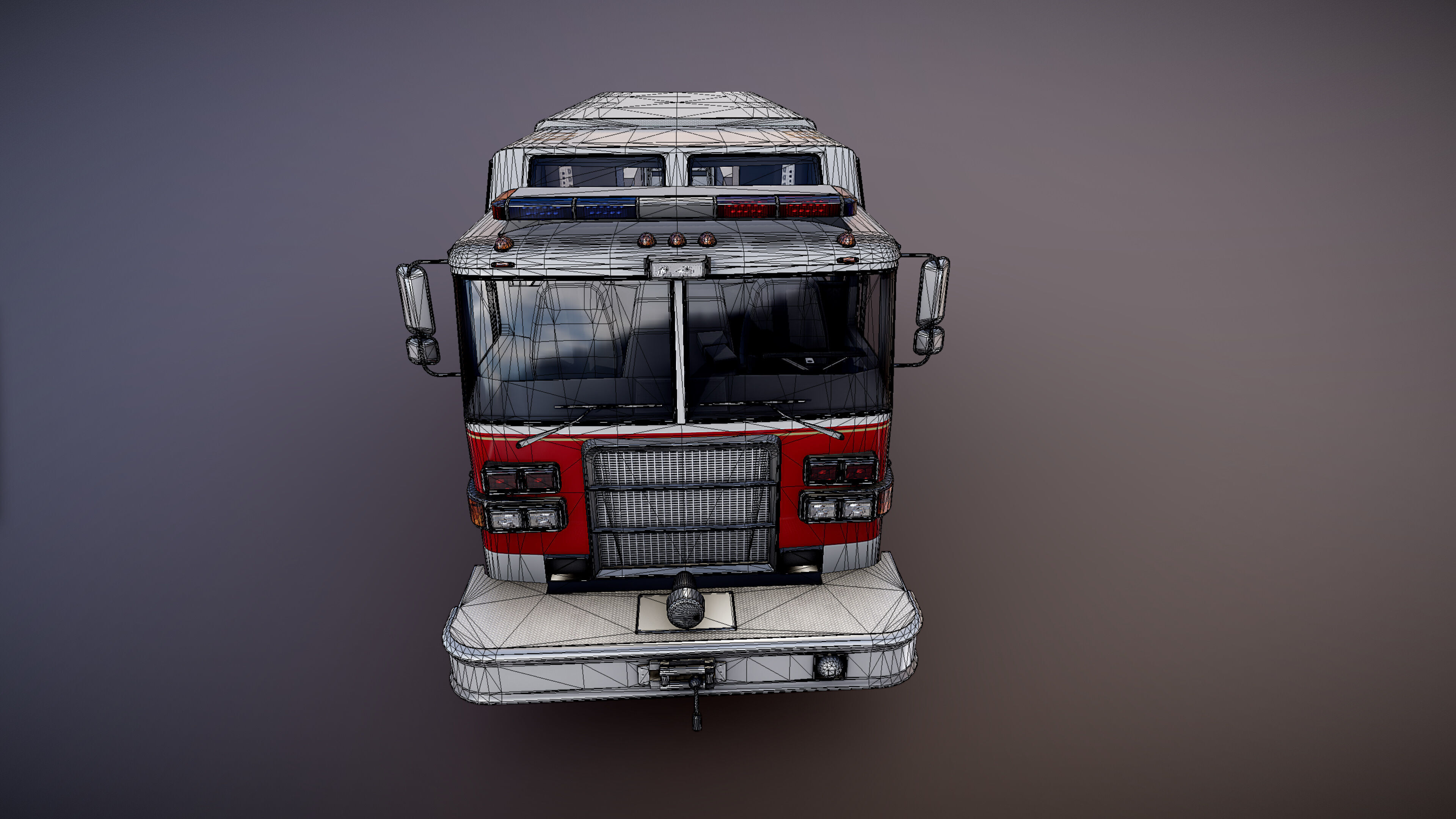 Resque Fire Truck Low-poly 3D model_27