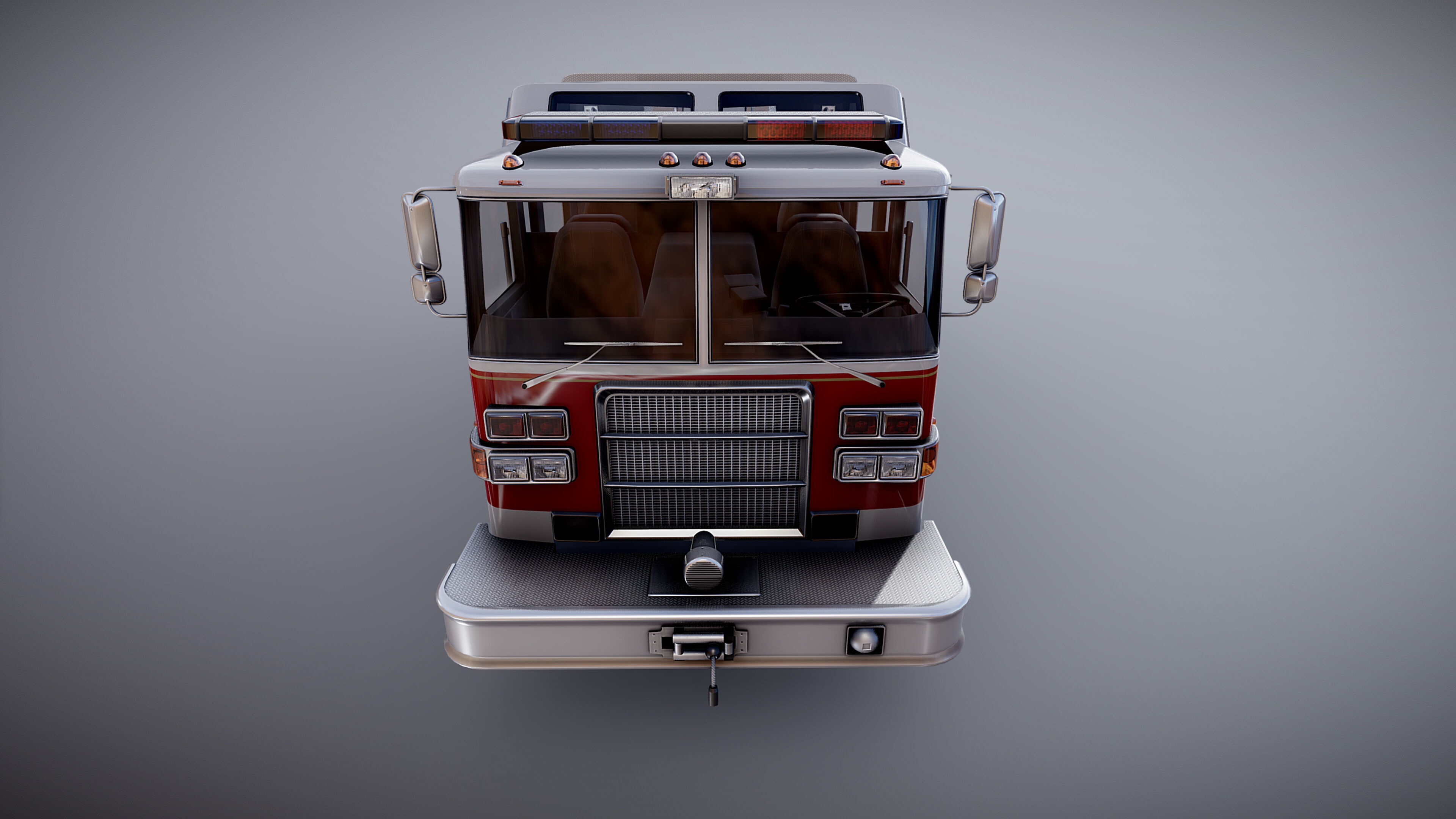 Resque Fire Truck Low-poly 3D model_21