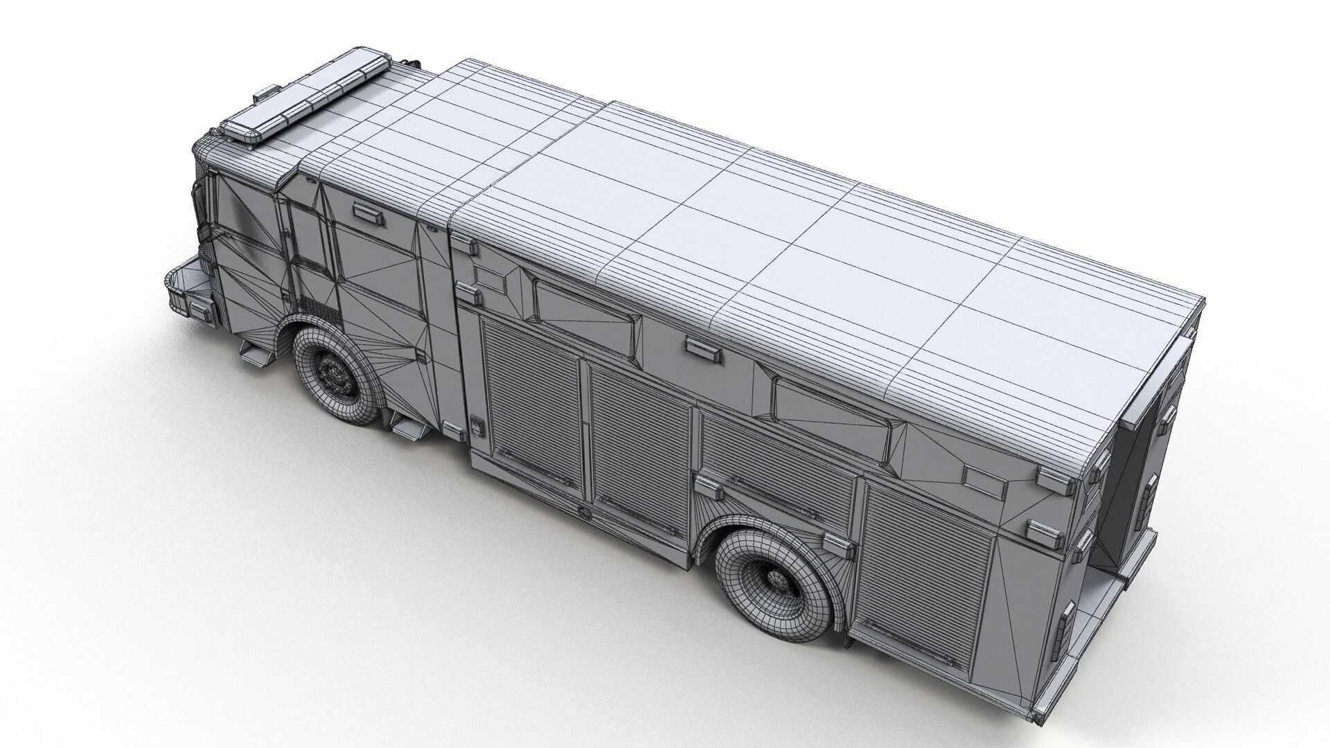 Resque Fire Truck Low-poly 3D model_12