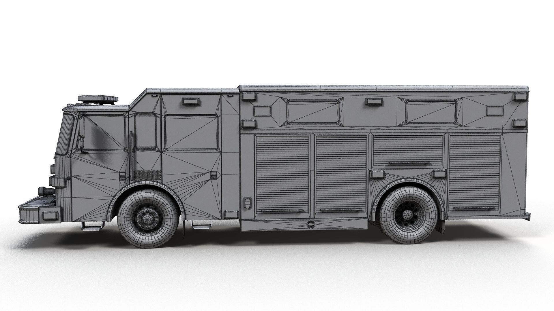 Resque Fire Truck Low-poly 3D model_13