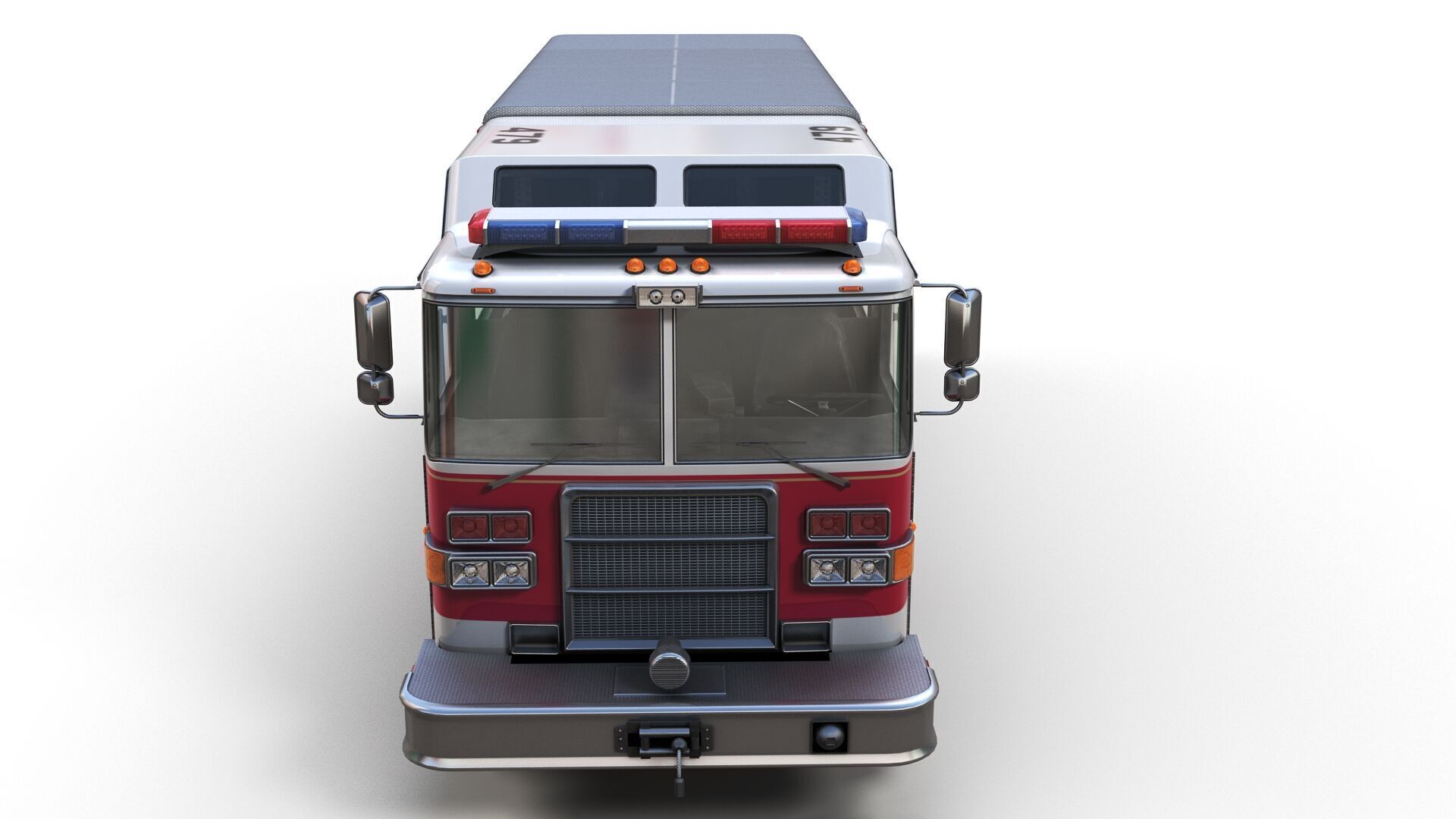 Resque Fire Truck Low-poly 3D model_7