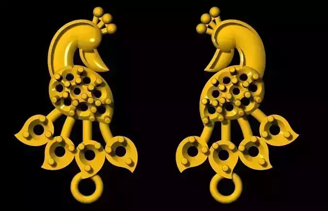 peacock earrings 3dm file