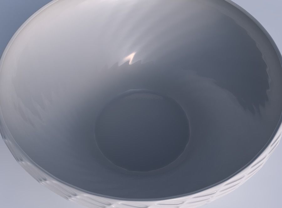 Bowl wide and twisted with twisted diagonal grid dents 3D print model_1