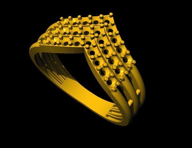 Chevron Ring 3dm file 3D print model_1