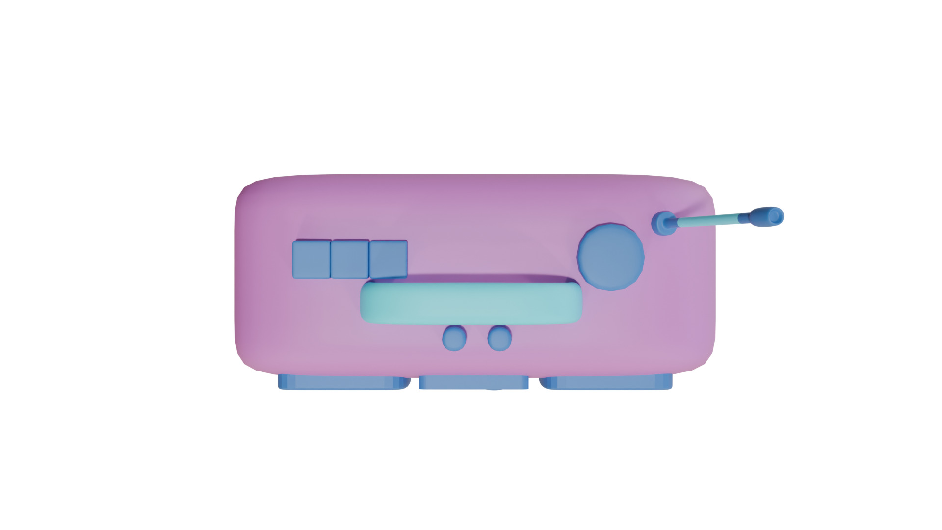 Retro Radio 3D Model 3D model_6