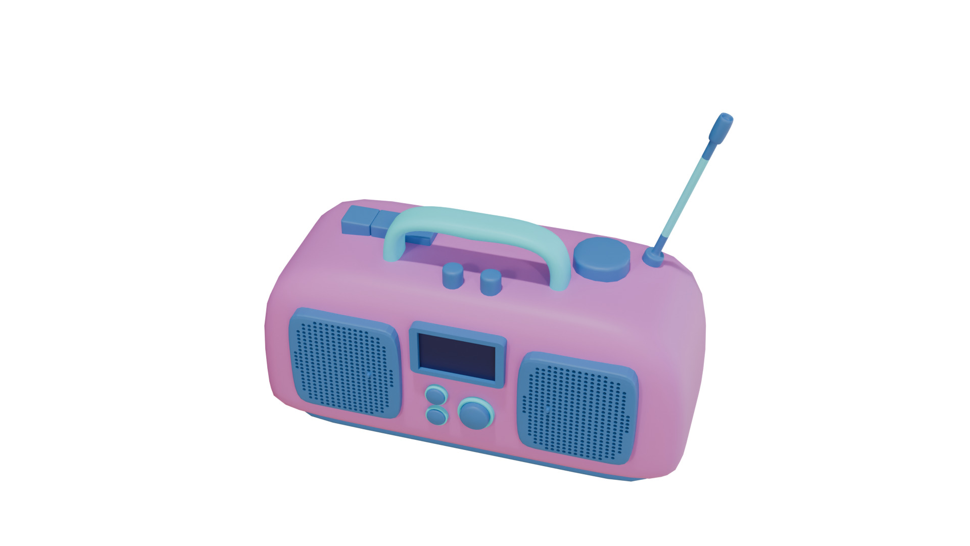 Retro Radio 3D Model 3D model_1