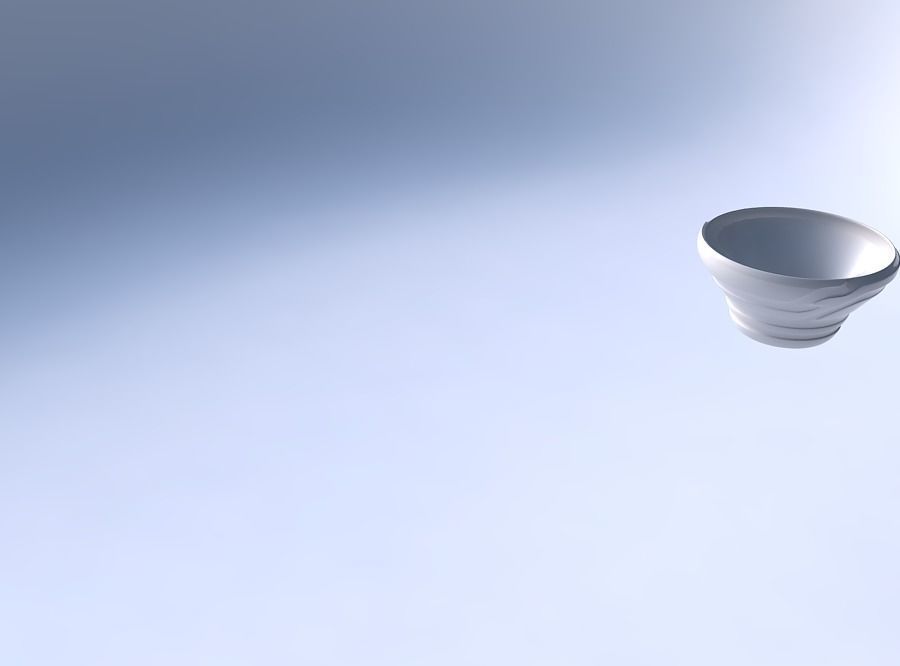 Bowl wide and twisted with smooth ribbons 3D print model_3