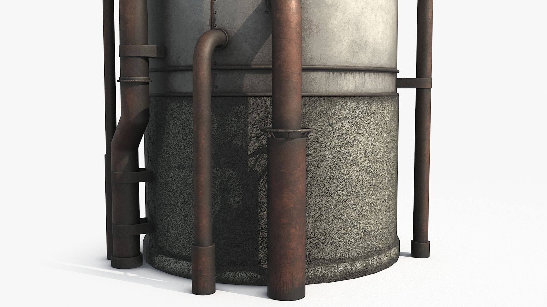 Rusty Industrial Tank Low-poly 3D model_4