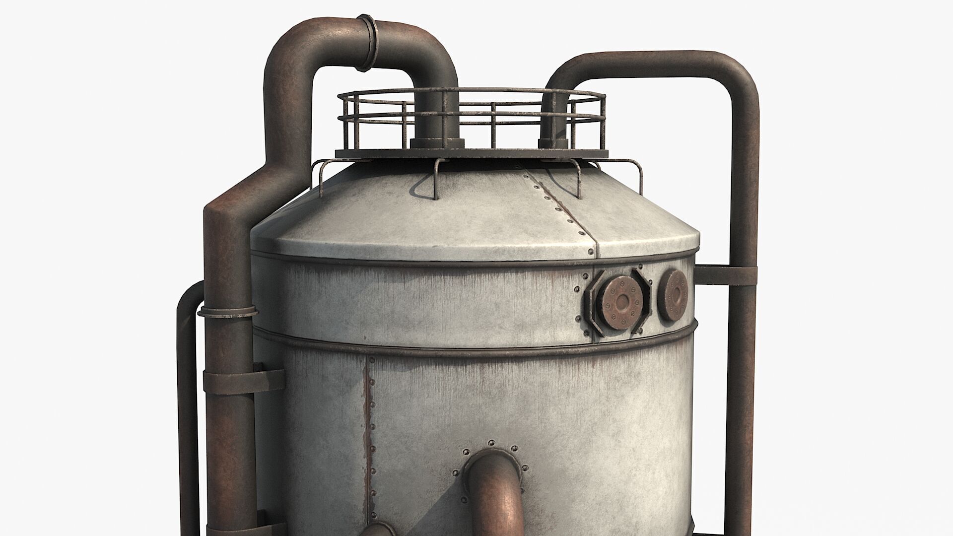 Rusty Industrial Tank Low-poly 3D model_3