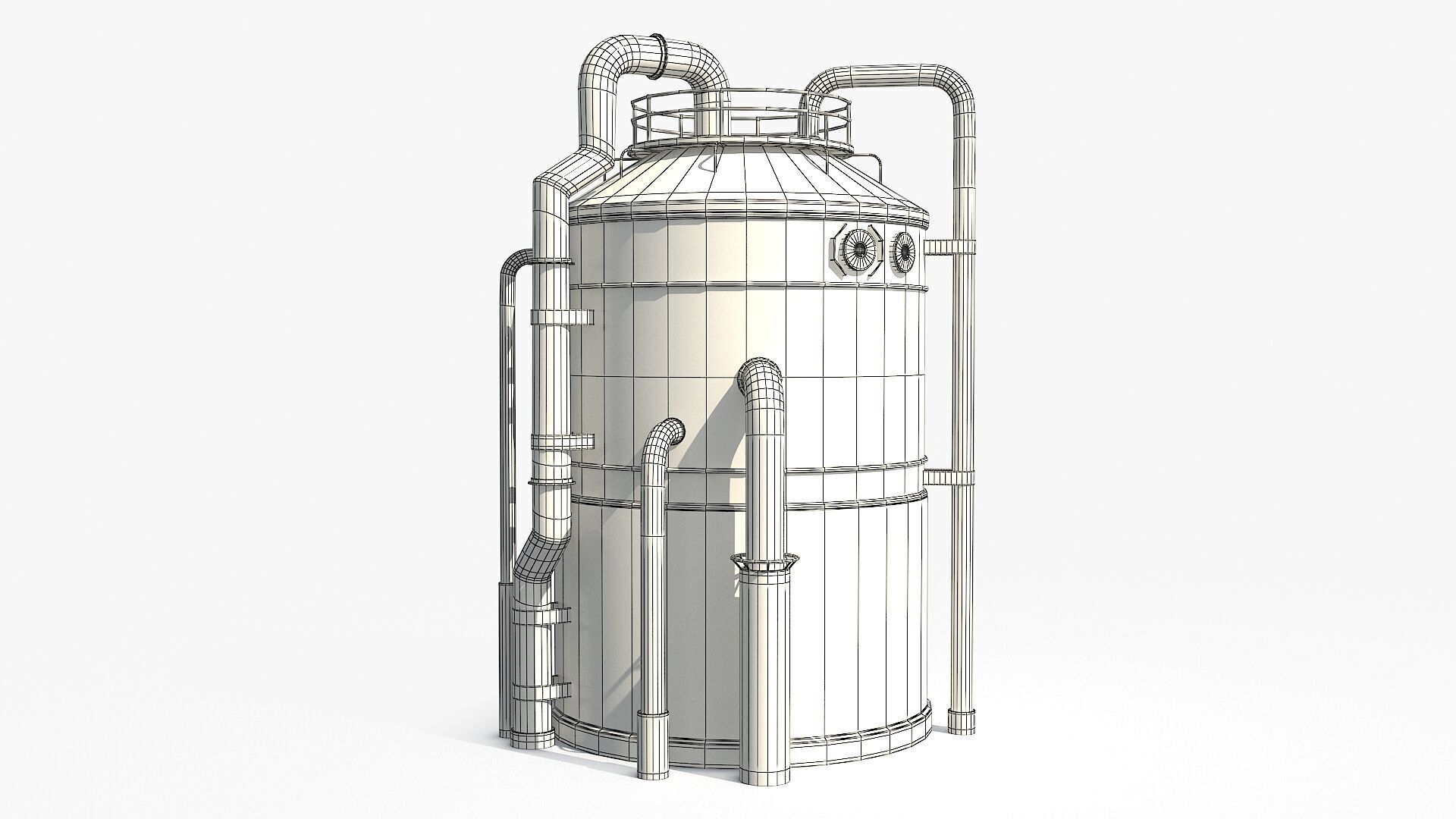 Rusty Industrial Tank Low-poly 3D model_13